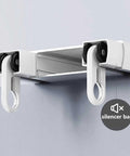 No-Fuss Heavy Duty Double Row Curtain Track For Ceiling Mount Quiet Drop Ceiling System Easy Install Room Divider For Living Room Bedroom Hospital White 3.6m 11.8ft, white aluminum double-track rollers with silencer bar