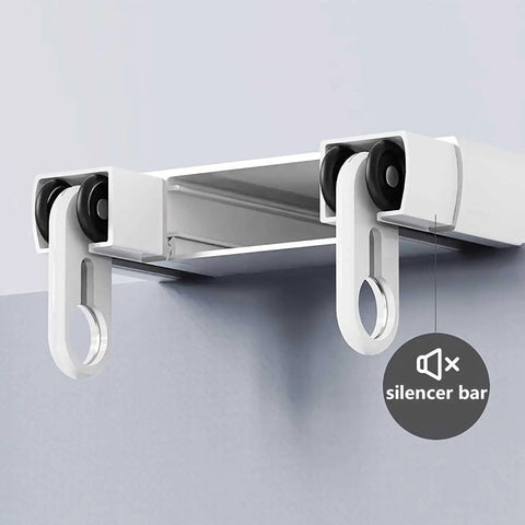 No-Fuss Heavy Duty Double Row Curtain Track For Ceiling Mount Quiet Drop Ceiling System Easy Install Room Divider For Living Room Bedroom Hospital White 3.6m 11.8ft, white aluminum double-track rollers with silencer bar