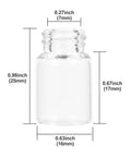 Snatch This Pack Of Twelve Leakproof 2Ml Clear Borosilicate Glass Vials displayed with detailed dimensions for secure storage and testing.