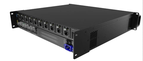 Top Tier MX30 LED Display Controller Featuring A Rock Solid Video Processor Alongside Ten Ethernet Outputs And Dual 10G Optical Ports, side view showing connections.