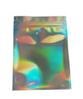Pack Of 100 Holographic Aluminum Foil Zip Lock Self Sealing Food Storage Bags Reclosable Candy Pouches With Transparent Front And Rainbow Back