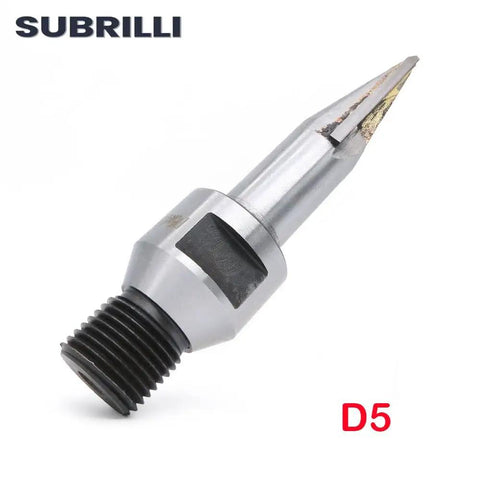 Heavy Duty CNC V Bit Router Bits With 1/2 Inch Shank For Dead Nuts Tight Stone Engraving And Milling 3Mm 5Mm 8Mm Three Piece Set Smooth Conic Cutter close-up of the conic cutter with a D5 marking