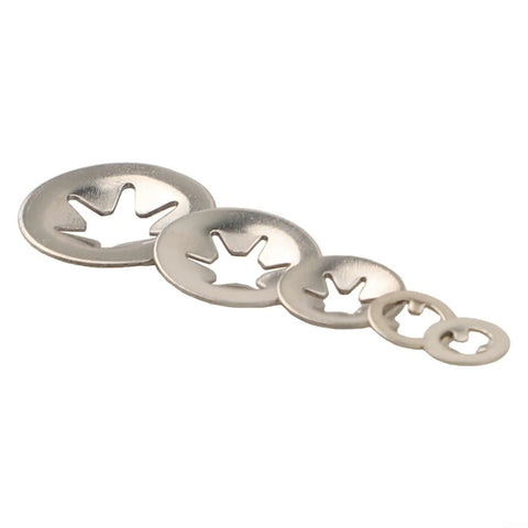 Lock Washer Kit For Gearheads With 200pc Internal Tooth Star Shaped Washers Set In 304 Stainless Steel 2x6mm To 5x14mm