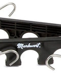 Heavy Duty Bat Fence Rack For Baseball Bats Portable Black Plastic Holder With 3 Fold Out Hooks Folds In Half