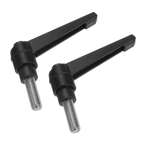 2 Pcs Clamping Lever Handles M8 20mm 304 Stainless Steel Threaded Male Stud Adjustable Locking Quick Release Ratchet Bolt Knobs