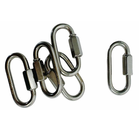 One Eighth Inch Stainless Steel 316 Quick Link Shackle For Marine And Boat Use Dockside Ready Heavy Duty Boat Hardware Corrosion Resistant