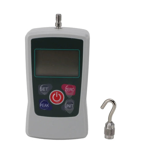 Mini 100N Push Pull Force Tester With Built In Sensor, Beast Portable Handheld Gauge For Material Mechanics Testing And Product Development, Versatile 10N To 100N Range, Precise Readouts, Easy Setup And Included Accessories, gray handheld gauge with hook