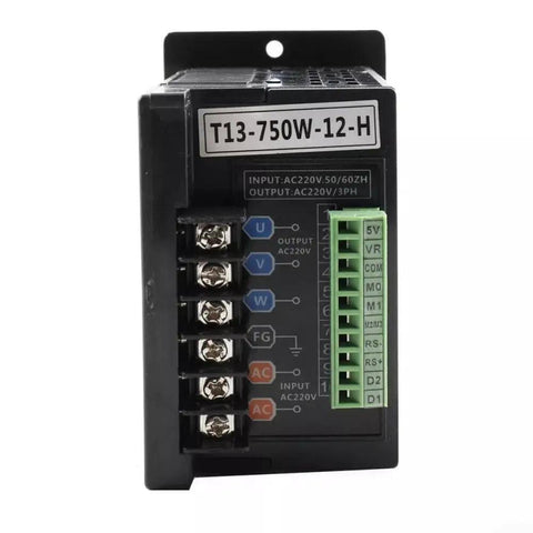 Front view of Versatile 110V And 220V 750W 1HP Variable Frequency Drive For Single Phase To Three Phase Motors Industrial Motor Controller