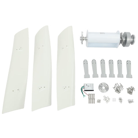 100W Vertical Axis Wind Turbine Kit For Home Power With Controller And 4 Blade Permanent Magnet Generator parts layout