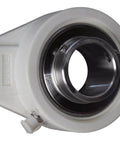 1-1/4 Inch Stainless Steel Thermoplastic Two-Bolt Flange Bearing With Two Set Screws Plastic Housing And Grease Zerk