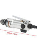 Heavy Duty Air Die Grinder With 2200 Rpm And 1/4 Inch Collet Zinc Alloy Body shown at 220mm length for ergonomic pneumatic use.