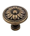 Flower Shape Metal Pull Knob Set In Bronze Tone Cabinet And Drawer Handles 2.5 By 3.5 Cm Includes Screws 10 Pack