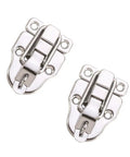 Duckbilled Box Hasp Lock Toggle Latch Metal Hardware With Padlock Hole Heavy Duty Silver Finish shown top view, 59 x 40 mm