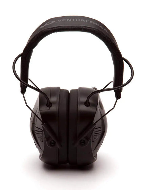 Front view of Bluetooth Hearing Protection Headset With Quad Microphones, All Day Comfort, Adjustable Volume, Black