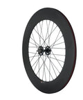 Full Carbon Fixed Gear Wheelset 700C 88mm Track Clincher Matte Finish For Dope Street Rides, Toray T700C Fibers, angled view