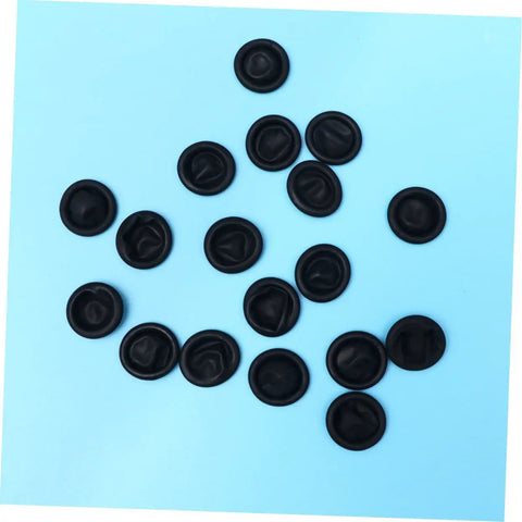 Collection of Boss Level Black Antistatic Finger Covers Straight Up Sweat Resistant Cotton Workshop Sleeve Guards on blue surface.