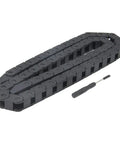 1 Meter Closed Drag Chain Cable Carrier 10x10mm For 3D Printer And CNC Machines, Pro Grade Durable Plastic Wire Chain With Low Friction, R18 Internal Size, Includes Screwdriver Tool, Perfect For Clean No Fuss Cable Runs. Black plastic drag chain cable carrier with screwdriver