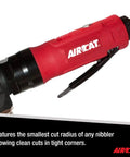 18 Gauge Nibbler Sheet Metal Cutter For Auto Body And Ductwork Projects, heavy duty cutting tool with red and black handle.