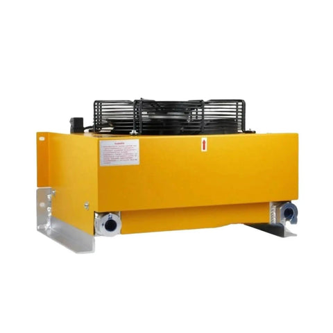Yellow unit of Beefy Industrial Blower Fan For Air Cooler And Hydraulic Cooling System 24V DC Heavy Duty Low Noise Operation High Airflow 1810m3h