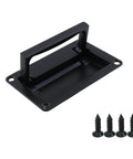 Recessed Flush Pull Handle With Mounting Screws In Black For Deck Hatch And Toolbox 3.74 By 2.36 Inch Zinc Alloy Rust Proof And Corrosion Resistant