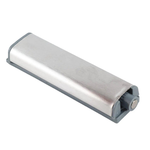 Close-up of stainless steel latch from 10 Pack Magnetic Push Open Latches For Cabinets And Drawers, Rustproof Push Release Latch.