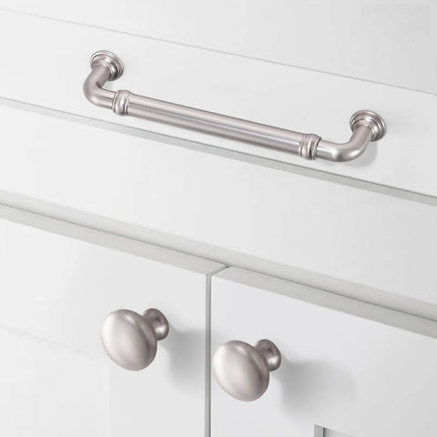10 Pack Brushed Nickel Cabinet Pulls 3 Inch Vintage Cylindrical Drawer Handles for Cabinets Dresser Cupboards Kitchen Hardware