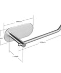 Self Adhesive Towel Ring And Hand Towel Holder For Bathroom And Kitchen No Drill SUS 304 Stainless Steel Brushed Finish Easy To Install Rust Resistant with dimensions and curved end