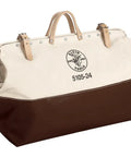 Pro Grade Heavy Duty Canvas Tool Bag With Moisture Resistant Vinyl Bottom And Steel Frame For Rugged Use, 24 Inch, front view