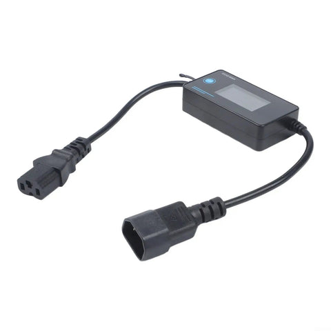 Premium Hella Precise DC Voltmeter And Current Gauge For Electric Car Chargers With HD Digital Readout, black with plugs.