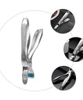 Heavy Duty Stainless Steel Plate Lifter Clamp With A Rock Solid Grip And Smart Anti Scald Bow Clip For Zero Stress Hot Casserole Handling In Your Kitchen, showcasing its ergonomic design.