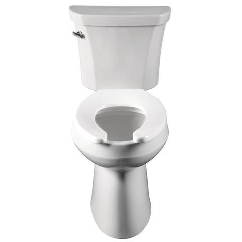 Commercial Open Front Plastic Toilet Seat Built For Busy High Traffic Heavy Use Restrooms Heavy Duty Round White Snap Fastening With STA TITE