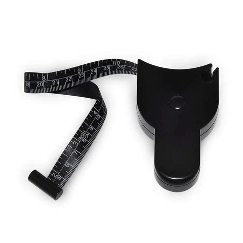 Dope Eco Friendly Body Tape Measure 205 Cm 80 Inch Retractable With Push Button Dual Sided Metric And Imperial Waist Measuring Tool For Fitness And Tracking Inches Lost Easy To Read And Slim Modern Design For Quick Measurements At Home Or Gym, black retractable body tape measure