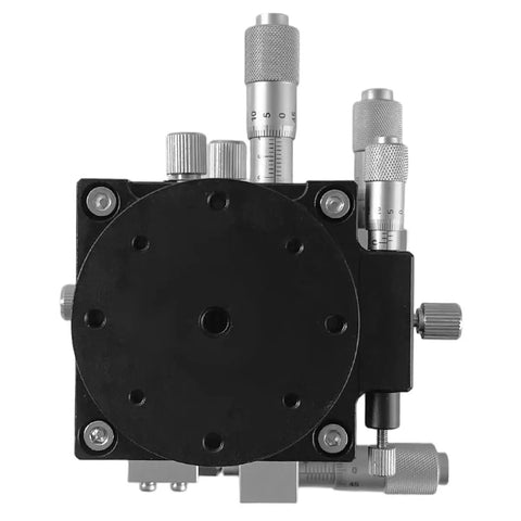 Top view of 4 Axis Manual Linear Stage For Pro Level XYZZR Alignment With A Smooth Cross Roller Table, 60x60mm, Replacement For LT60 LM