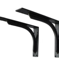 Heavy-Duty Wall Mount Shelf Brackets, Solid Steel Triangle Supports For Floating Shelves, matte black finish, sturdy design.