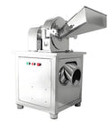 Manual Corn Mill Grinder And Dry Powder Grinding Machine For Home Kitchen, stainless steel, adjustable, countertop use, side view.