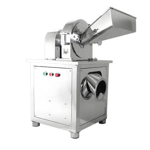 Manual Corn Mill Grinder And Dry Powder Grinding Machine For Home Kitchen, stainless steel, adjustable, countertop use, side view.