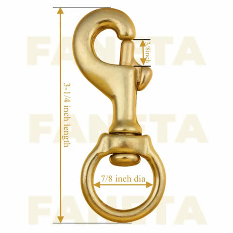 Heavy Duty Solid Brass Swivel Bolt Snap Hooks With Seven Eighths Inch Eye And Three And A Quarter Inch Length Built To Last