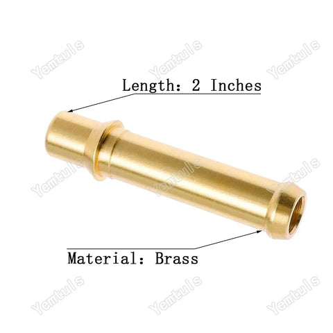 Brass component from Transmission Line Fitting Kit For GM 1996 And Later Snap In Lines Three Eighths Inch Brass Fitting With 304 Stainless Clamp