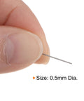 0.5mm Pin Gage Go No Go Plug Gauge 50mm Length Tolerance 0.001mm Bearing Steel GCR15 58 HRC Hardness Clear Markings Pro Grade Precision Tool For Machinists held between fingers