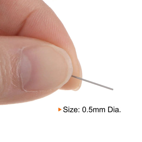 0.5mm Pin Gage Go No Go Plug Gauge 50mm Length Tolerance 0.001mm Bearing Steel GCR15 58 HRC Hardness Clear Markings Pro Grade Precision Tool For Machinists held between fingers