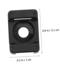 Heavy Duty Black Plastic Saddle Cable Tie Clips With Screw Fixing 100 Piece Kit, detailed view of clip measuring 0.8x0.3 in.