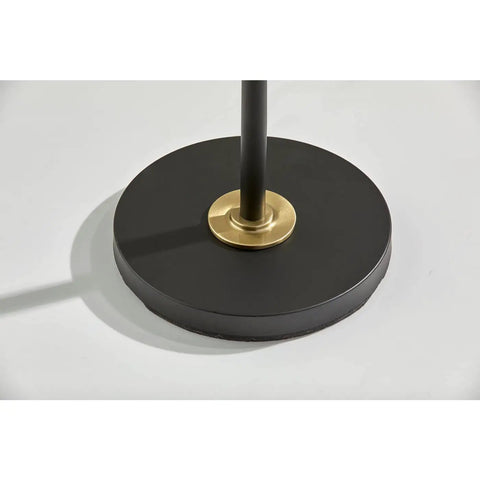 Base of Arlo Tree Floor Lamp, black finish with brass accent, part of 67.25 inch tall modern mid-century style design