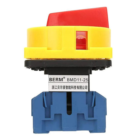 Rotary Cam Changeover Switch 3 Pole 2 Position Load Circuit Breaker On Off Power Switch 25 Amp Compact Industrial Control