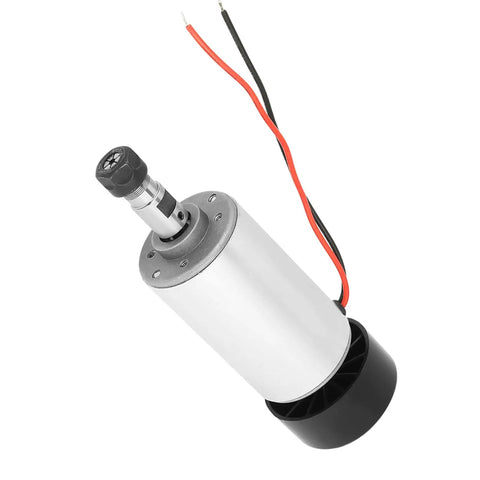 Heavy Duty 300W DC 48V CNC Spindle Motor Featuring ER11 Collet Mount and Fully Air Cooled Design with wires.
