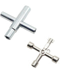 4 Way Sillcock Key Wrench Kit Two Pack, Multi Function Water Key For Valves, Faucets, Spigots And Electrical Cabinets, Universal Cross Repair