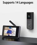 Wireless Video Doorbell Camera With No Subscriptions And Bluetooth Pairing, Real Time Two Way Intercom, 1080P Video, 4.3 Inch Monitor