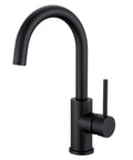 Matte Black Bar Sink Faucet With Single Hole Design, Mini Kitchen Wet Bar Faucet, One Handle Control For Temperature And Flow