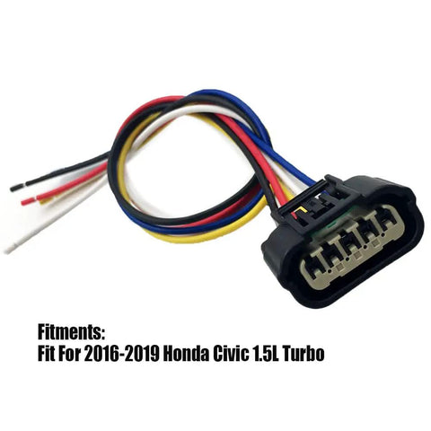 Five Way Harness Connector Plug For Honda Civic 1.5L Turbo Wastegate Actuator Black Fits 2016 2019 Civic Replacement Five Way Socket 49373-07012 49373-07011