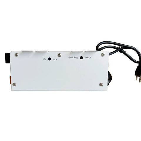 Back view of the 75 Amp 12V Power Converter For RVs Boats And Trailers, AC To DC Battery Charger With LED Indicator And Smart Cooling Fan