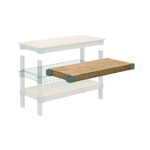 DIY Plastic Ceiling Storage Kit For Overhead Garage 24 By 48 Inches With Beefy 500 Lb Capacity Includes All Hardware And Plans Easy 90 Degree Cut Setup Lumber Not Included, assembly illustration showing shelf installation.